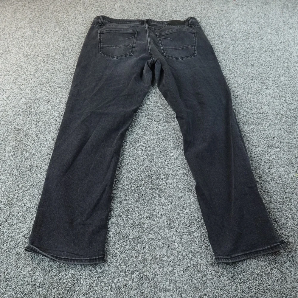 Buckle BKE‎ Jeans Mens 36X30 Dark Black Denim Nolan Straight Stretch Whiskered